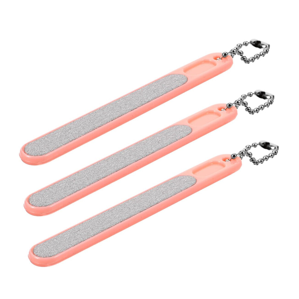 3pcs Gentle Nail File and Manicure Nail Buffer for Natural Nails Compact Travel Size with Keychain
