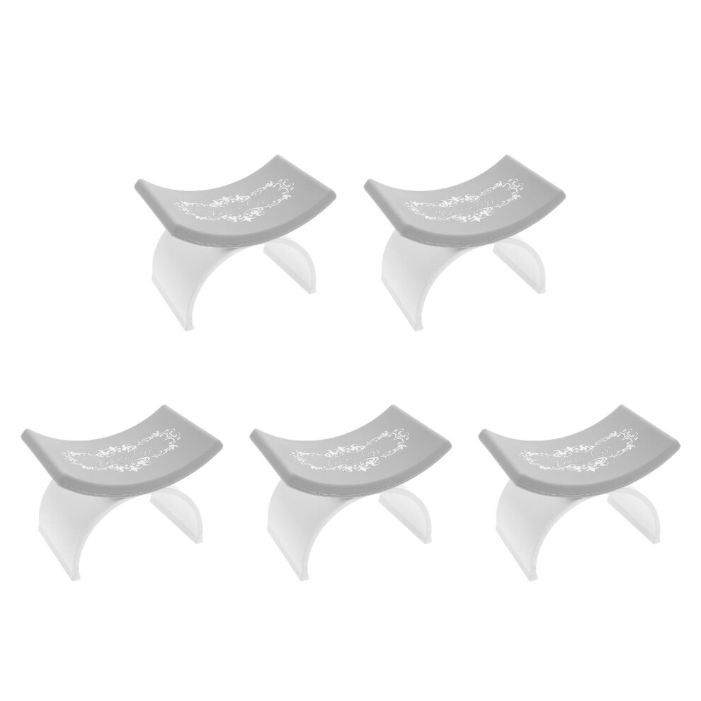 5PCS Silicone Nail Arm Rest U Shape Manicure Hand Pillow with Ergonomic Wrist Support and Washable Cover White