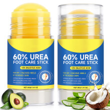 60% Urea Foot Cream Stick with 2% Salicylic Acid for Cracked Heels, Dry Skin, Hands and Elbows, 2PCS
