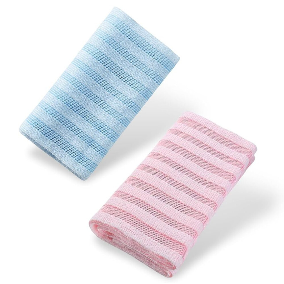 Pink/Blue 2Pcs Exfoliating Washcloth Loofah Body Scrubber For Deep Exfoliation And Dead Skin Removal