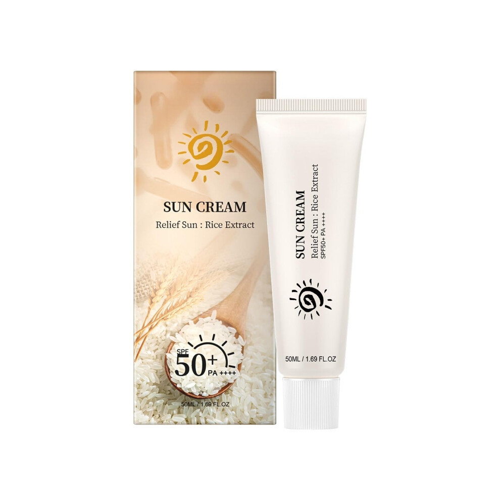 Sunscreen SPF 50 Facial and Body Lotion, Lightweight NonGreasy Moisturizing Sunblock 50ml