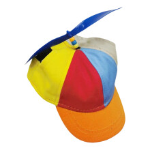 Cappello a elica per animali domestici con fori per le orecchie, struttura in cotone resistente, berretto estivo colorato, tessuto traspirante,