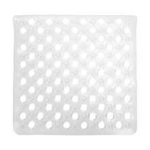 Duschmatte mit Saugnäpfen, transparente, große Silikonmatte, rutschfest für Badezimmerböden, hervorragendes Drainage-Design sorgt für schnelles