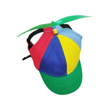 Cappello a elica per animali domestici con fori per le orecchie, struttura in cotone resistente, berretto estivo colorato, tessuto traspirante,