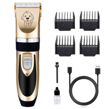 Kit de tosa para animais de estimação, máquina de tosar elétrica silenciosa e recarregável, sem fio, com lâmina fixa de aço inoxidável,