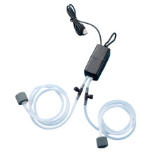 Akvariumluftpumpe, ultrastøjsvag USB-opladningsiltpumpe til akvarieluftning, mini-akvarieoxygenator med dobbelt rørdesign og stærk luftvolumen