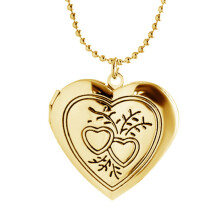 1 Pack Photo Personalized Locket Necklace,Gold DIY Photo Box Pendant Clavicle Chain, Love Heart Opening and Closing Memorial Jewelry