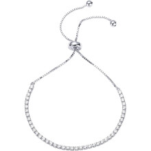 Armbanden van sterling zilver met zirkonia, klassieke tennisarmband van sterling zilver voor dames, verstelbare vriendschapsarmband met