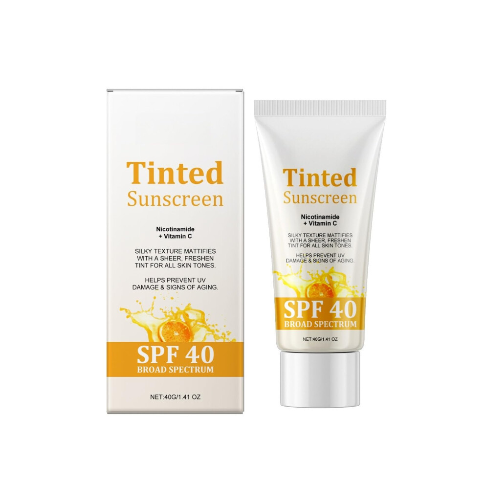 Vitamin C Sunscreen SPF 40 Waterproof Lightweight Broad Spectrum Face Sunblock for Daily Use