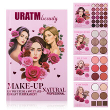 Professional Makeup Palette Set 42 Colors Eyeshadow Blush Highlighter Contour Rose Theme