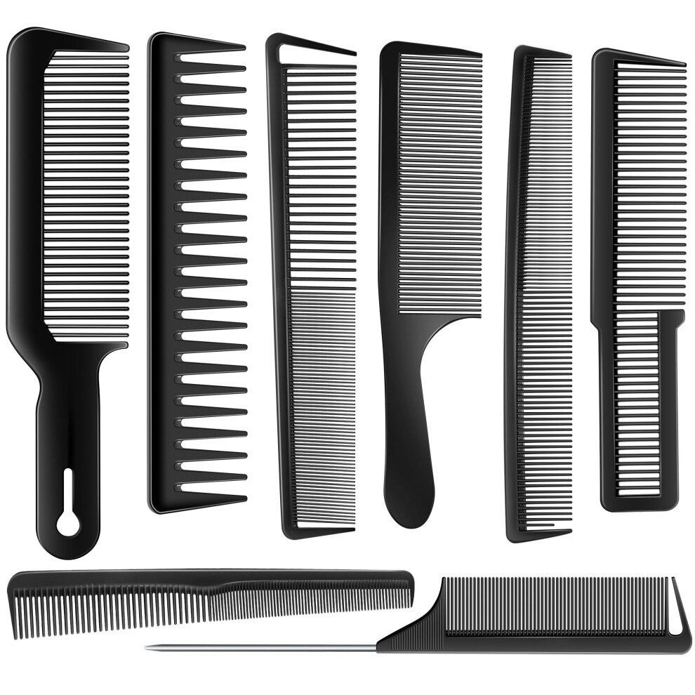 Hair Cutting Comb Set 8 Piece Professional Styling Combs for Men and Women Works on All Hair Types