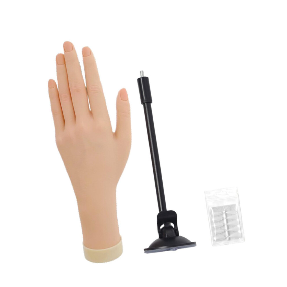 Nail Practice Hand with Realistic Flexible Fingers, Silicone Mannequin Hand for Beginners, Left Hand