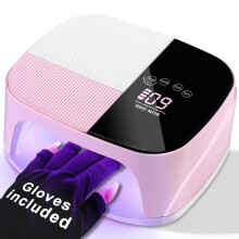 UV LED Nail Lamp with 45 LEDs Fast Even Curing Pink Cordless Rechargeable Light for Manicure Pedicure