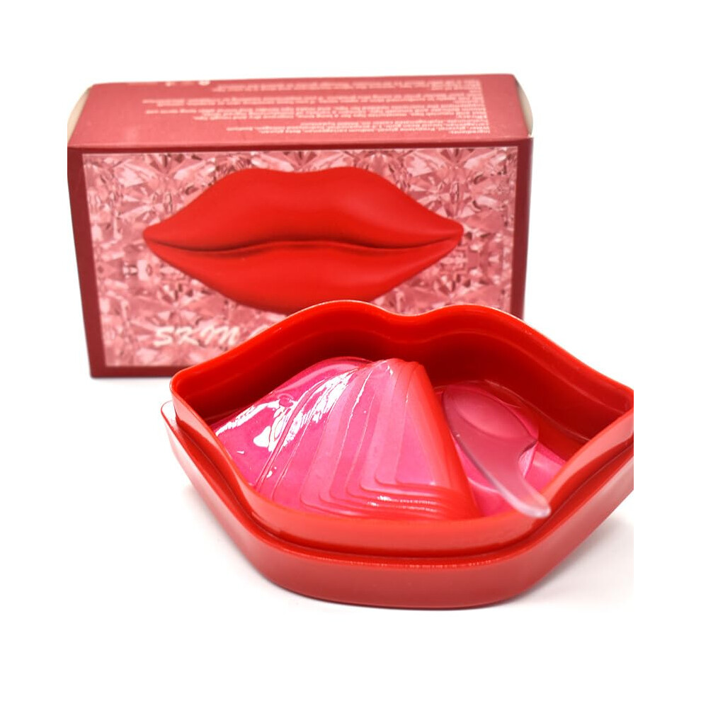 Red 20Pcs Hydrating Collagen Lip Mask For Dry And Chapped Lips Overnight Moisturizing Treatment