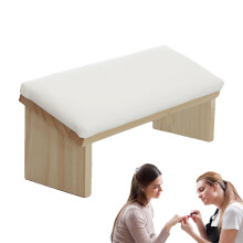 Nail Arm Rest PU Leather Wooden Manicure Hand Pillow with Ergonomic Bevel Edge and NonSlip Base