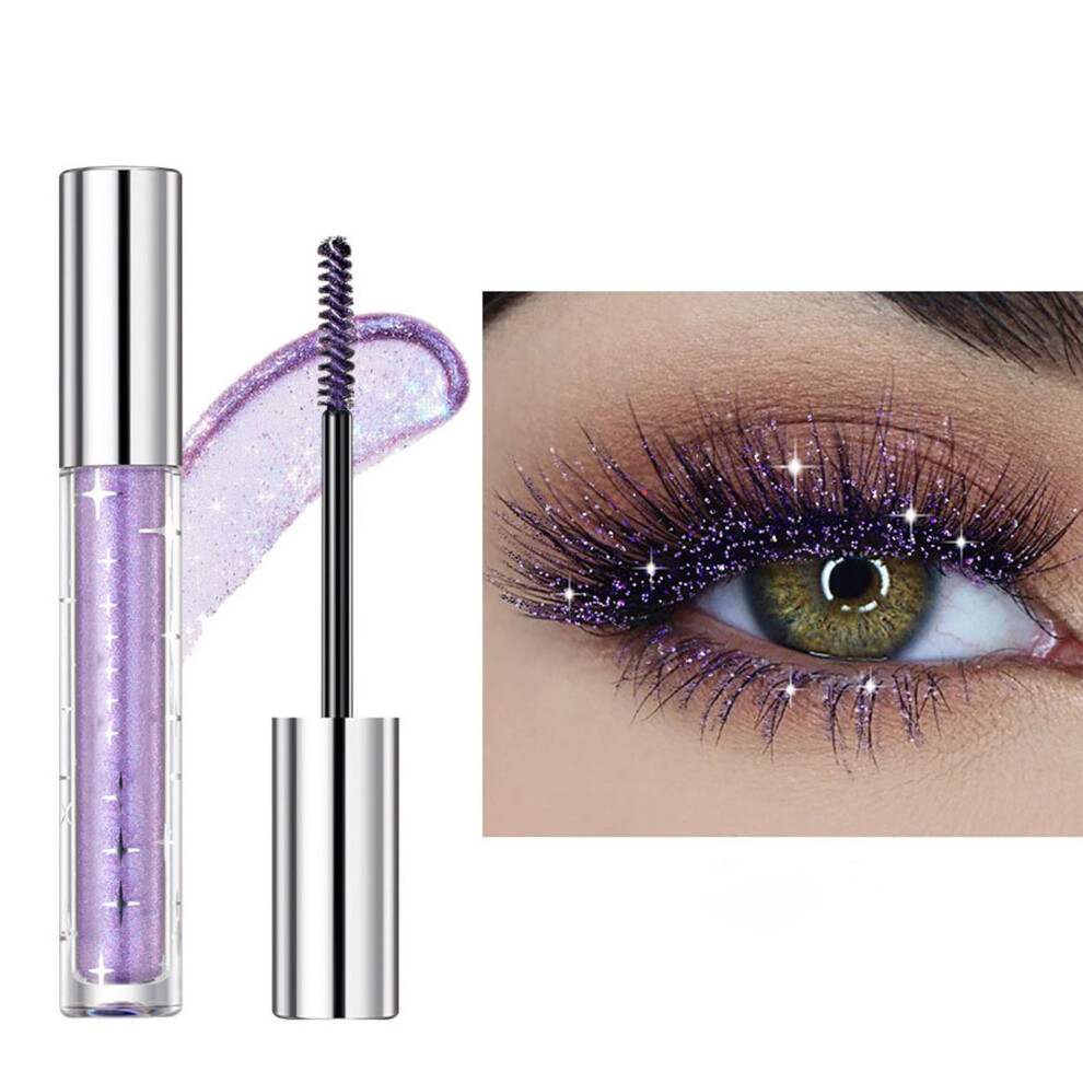 Gold,Purple Glitter Mascara For Eyelashes With Longlasting Performance, Gold And Purple Sparkle Mascara