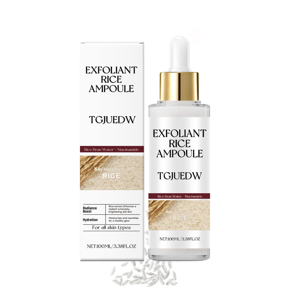 Rice Enzyme Exfoliant and Brightening Face Serum Duo for Deep Hydration and Sensitive Skin