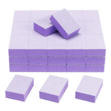 50 PCS Mini Nail Buffer Block 80/100 Grit Purple 2Way Buffers for Acrylic and Gel Nails