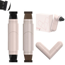 Winged Eyeliner Stamp Pen Dual Head Waterproof Smudge Proof Easy Wing for Beginners 2PCS Brown Black