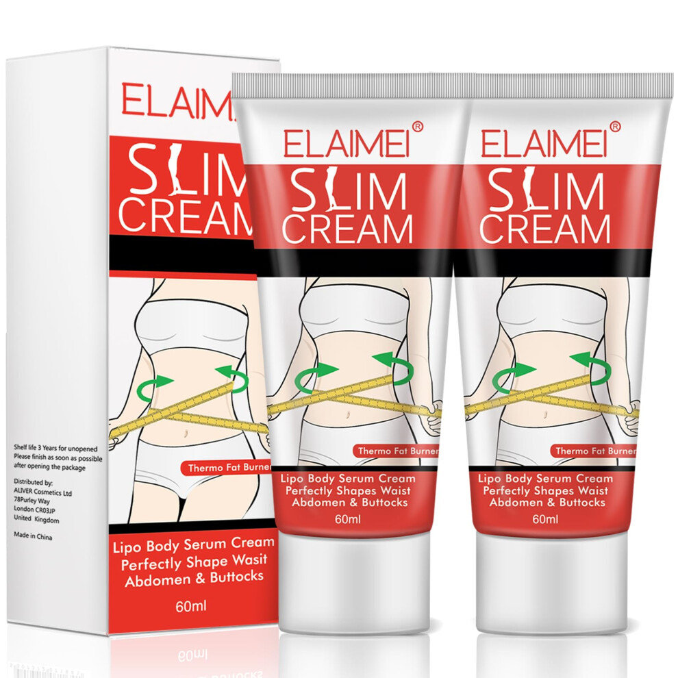 Cream Slimming 2 Pack Fat Burning For Belly Waist And Buttocks Cellulite Removal Skin Tightening