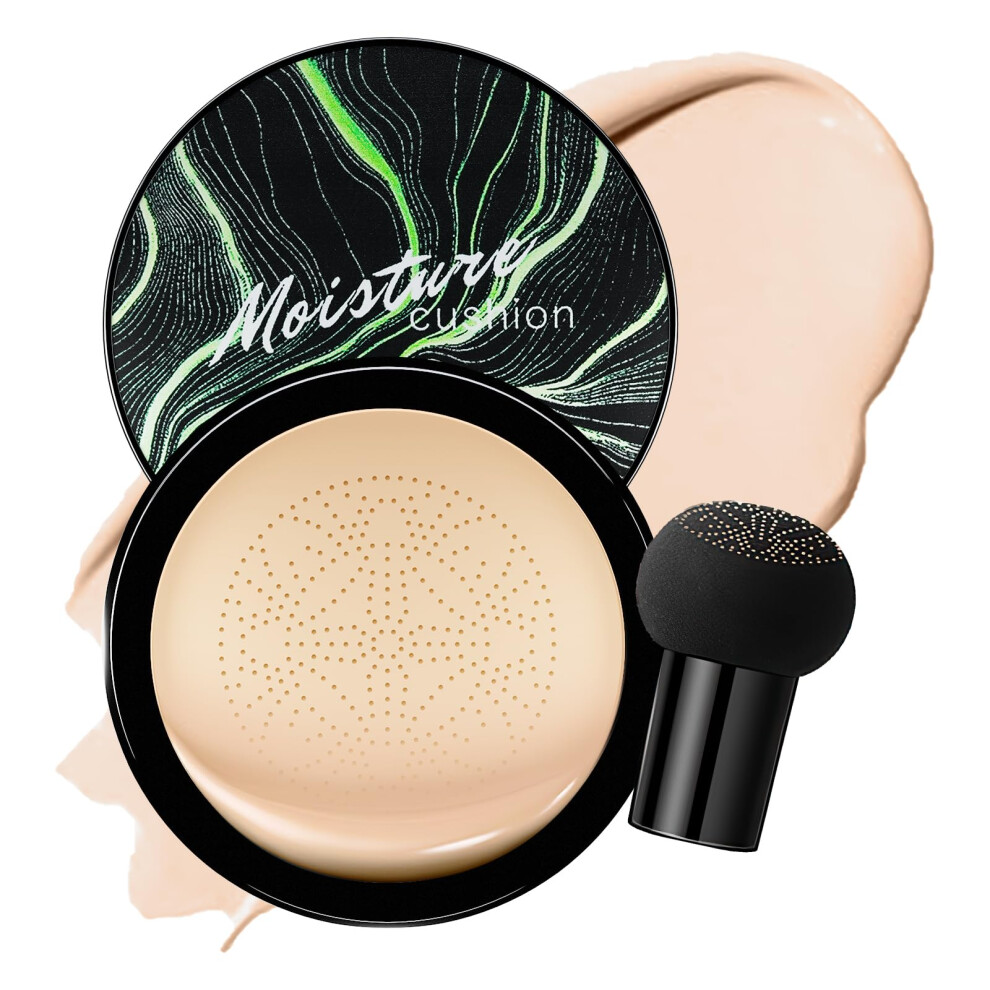 Ivory/Cream Full Coverage Cushion Foundation With Bb Brightening Moisturizing For All Skin Types
