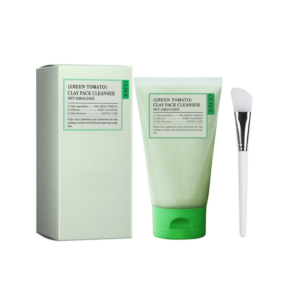 Green Tomato Facial Cleanser and Clay Face Mask, Deep Cleansing Hydration for All Skin Types