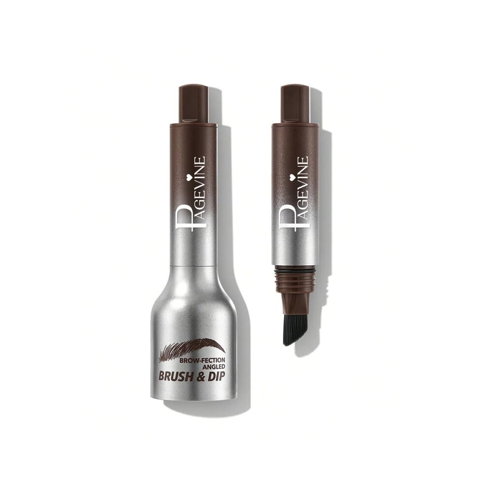 Waterproof Eyebrow Pen with Precision Angled Brush, Long Lasting 4D Texture, Brown
