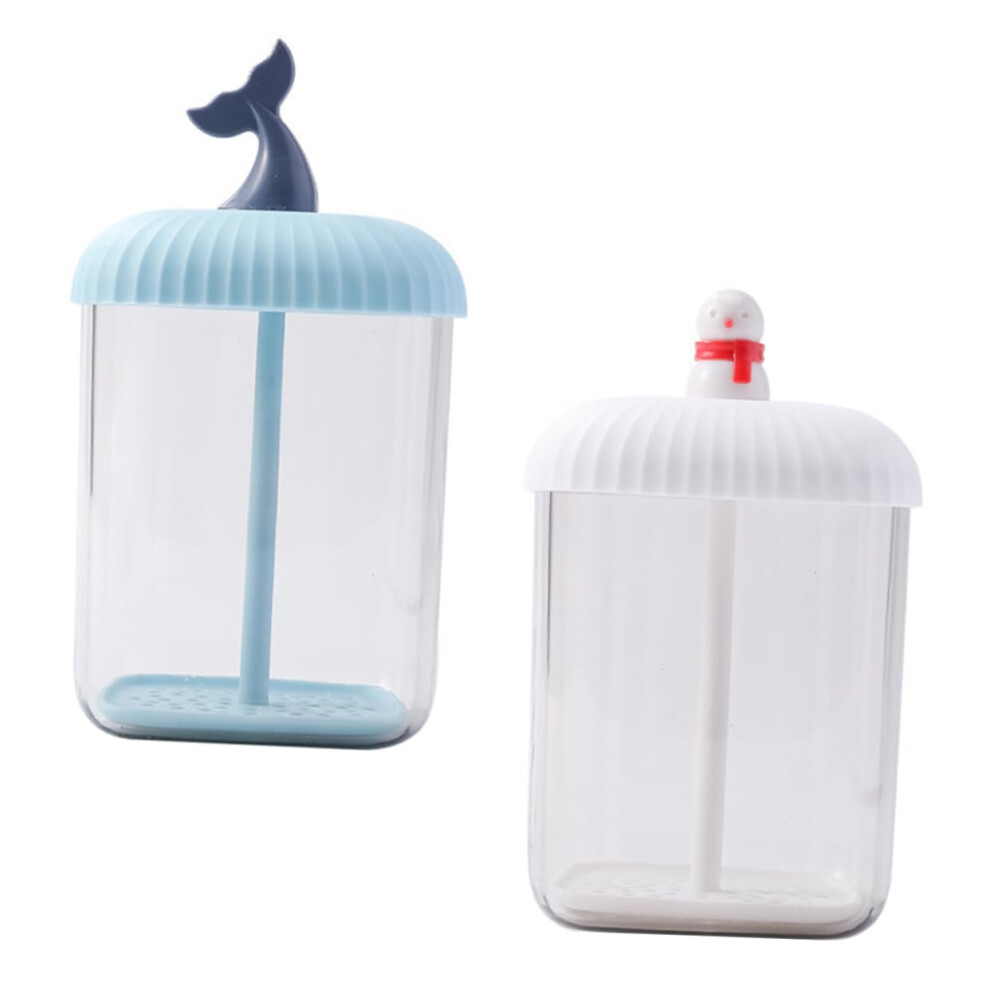 Blue/White Foaming Face Wash Maker 2Pcs Travel Size Manual Facial Foam Bottles Dense Foam Creation