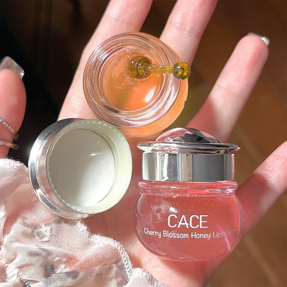 2PCS Cherry Blossom and Honey Lip Oil Balm with Vitamin E, Deep Hydration and Overnight Lip Care