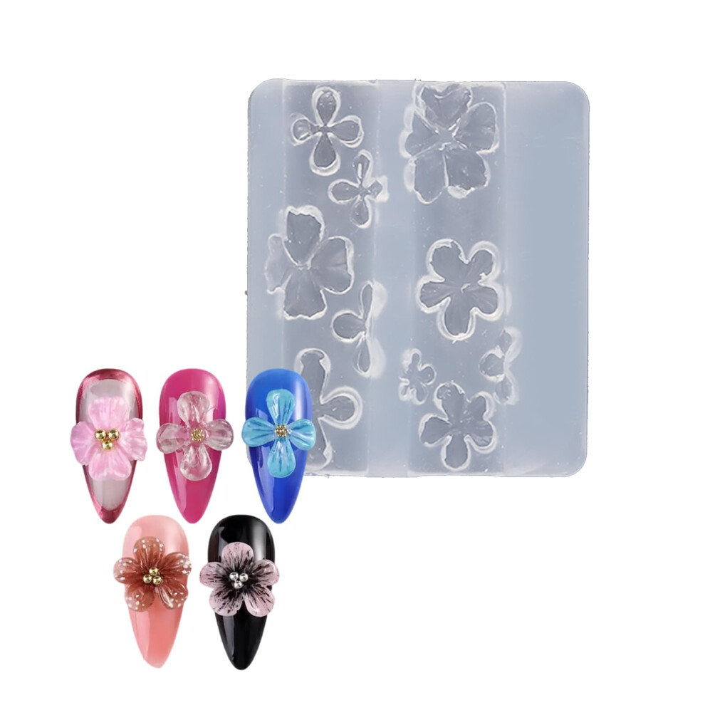 3D Nail Art Molds Silicone Flower Shape Stamp for Salon and Party Manicure Designs