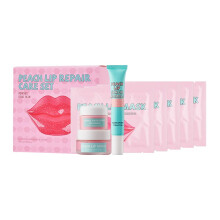 Peach Lip Care Kit for Women, 8 Pcs Hydrating Mask and Scrub Set for Gentle Exfoliation and Smooth Lips