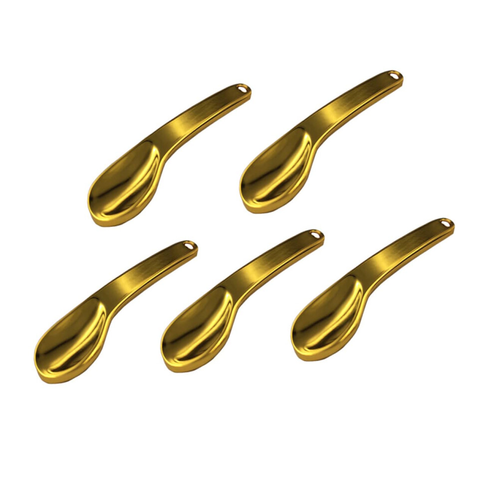 Gold/Cream Zinc Alloy Makeup Spatula Set For Hygienic Face And Eye Mask Application