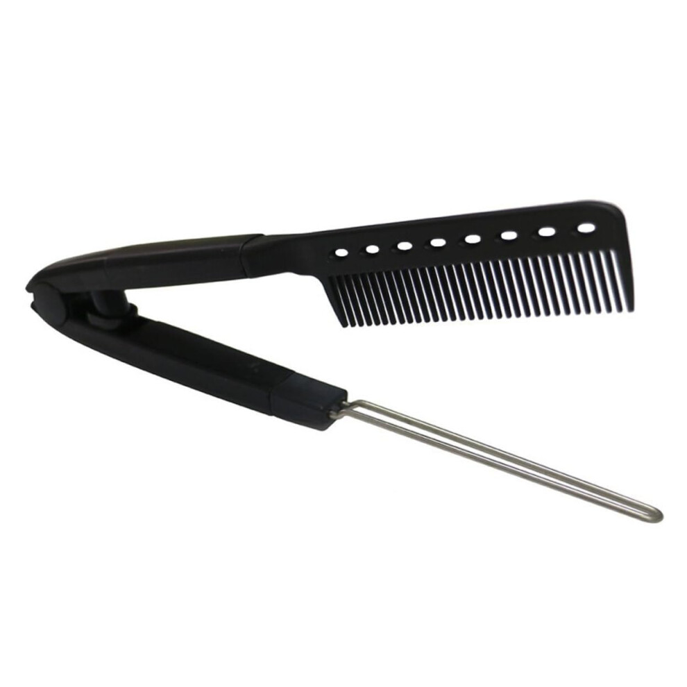 Unisex V Shaped Hair Straightening Comb No Heat Styling Tool With Ergonomic Grip For Salon And Home
