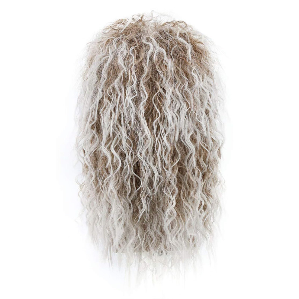 Unisex Grey Lace Front Curly Wig For Women With Realistic Hairline And Voluminous Long Style 55Cm