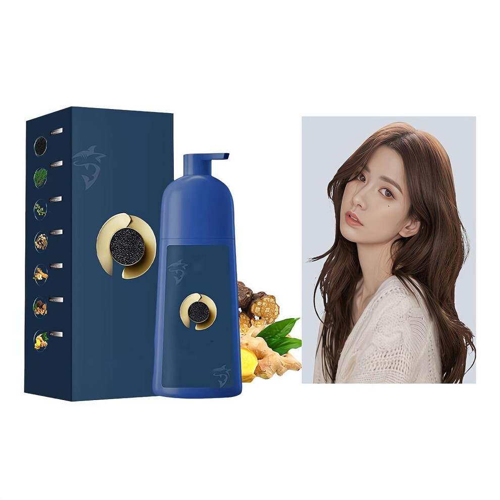 Brown Caviar Protein Hair Dye Shampoo Chestnut For Gray Coverage With Botanical Nourishing Formula