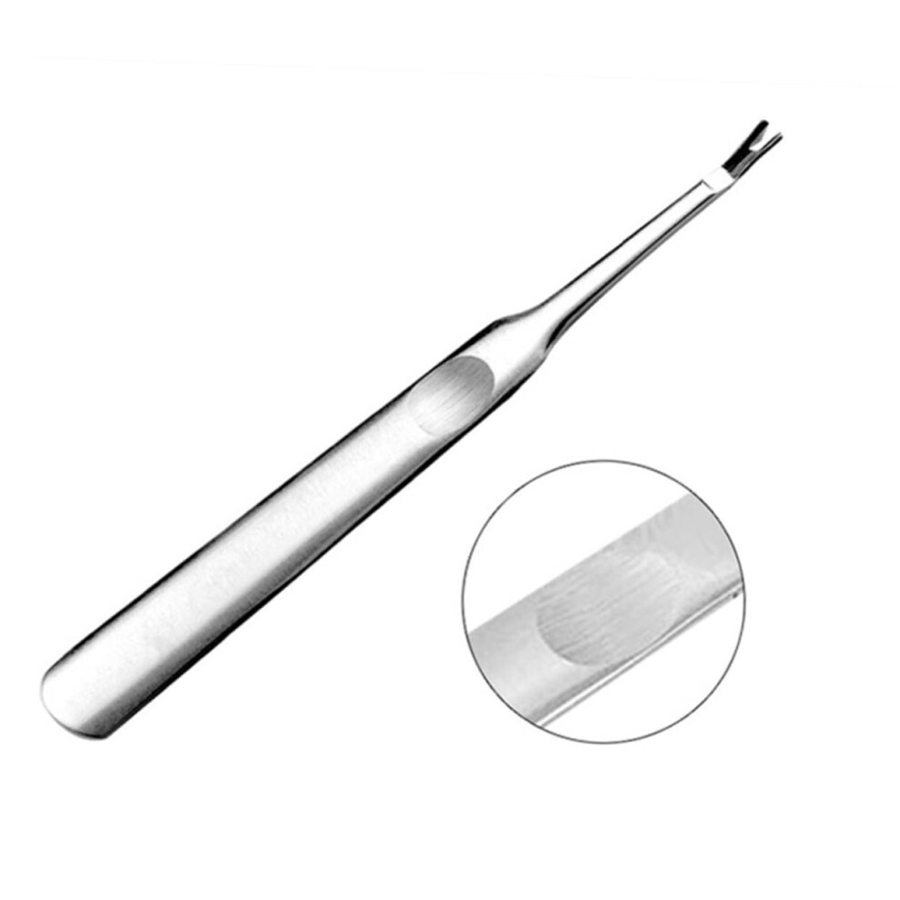 V Shape Cuticle Trimmer and Pusher Stainless Steel Dual End Nail Cleaner for Fingernails Toenails
