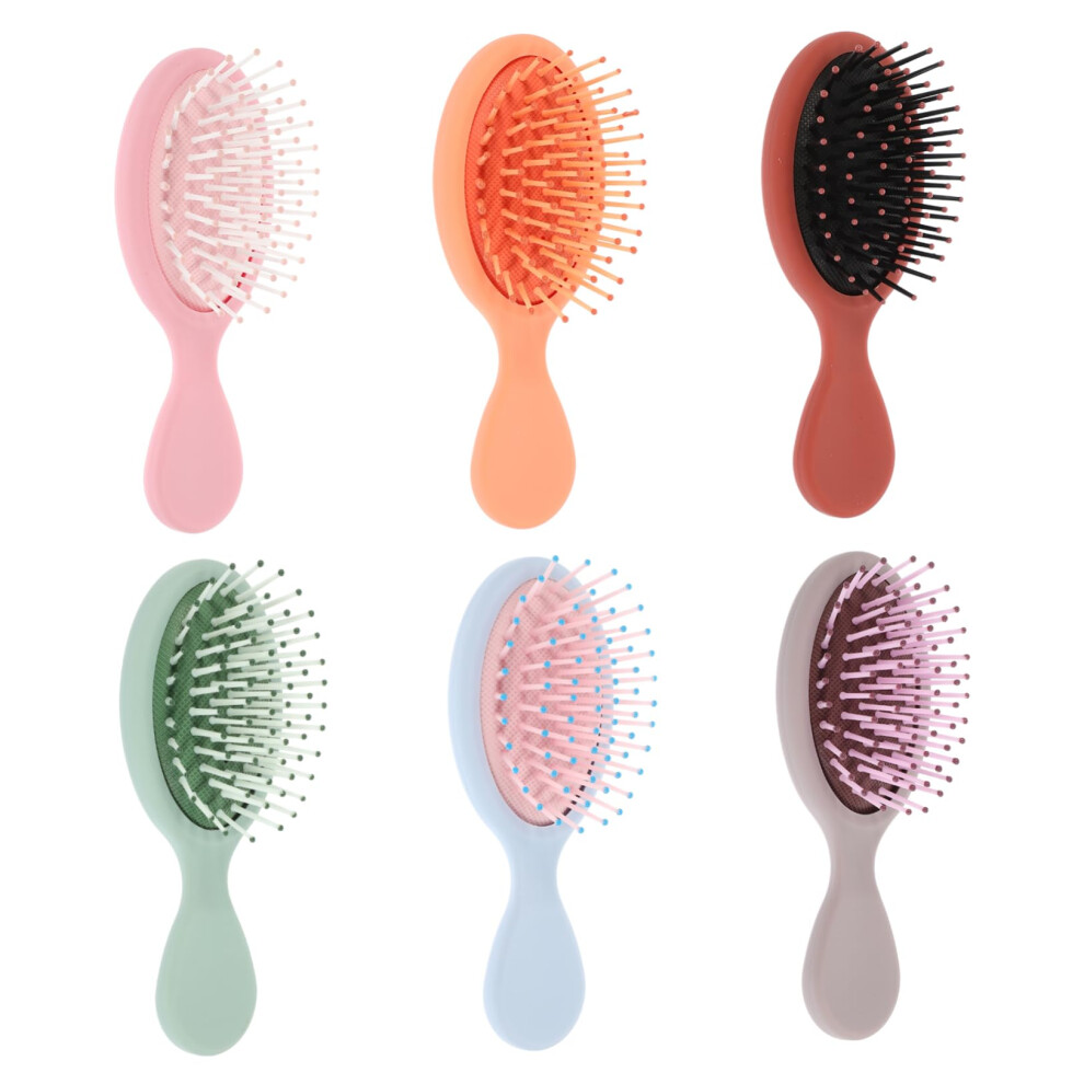 Detangler Hair Brush for Wet and Curly Hair, Gentle Tangle Removal, Mini Travel Size, 6pcs