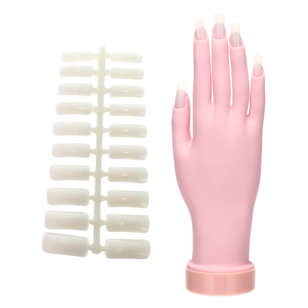 Nail Practice Hand with Realistic Movement, Reusable Silicone Manicure Training Hand Model