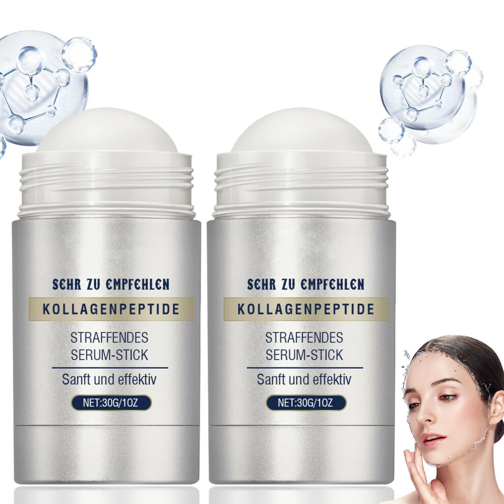 Retinol Firming Serum Stick for Face and Neck, Collagen Peptide AntiAging Stick, Visible Wrinkle Reduction, Skin Firming Boost (2PCS)