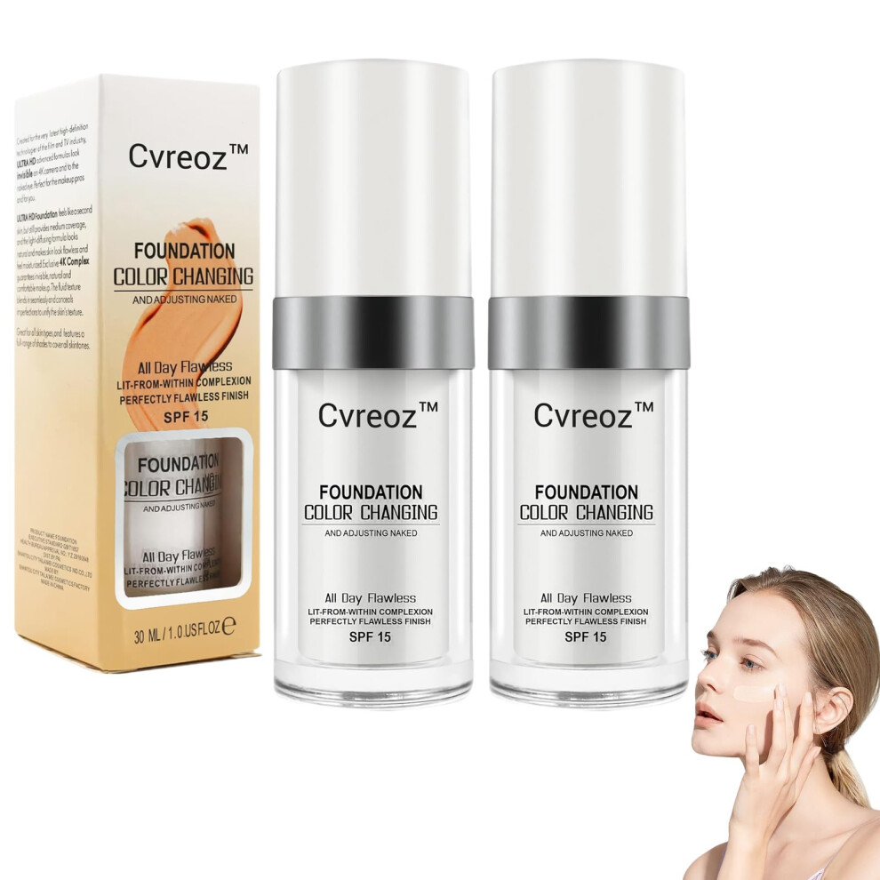 Cream Color Changing Foundation Anti Aging Bb For Mature Skin Wrinkle Conceal Moisturizing 30Ml 2Pcs