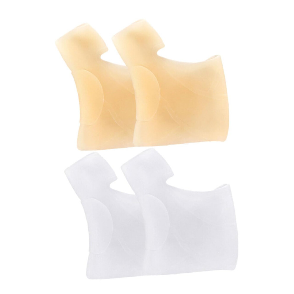 Toe Separator and Bunion Corrector, Adjustable Big Toe Straightener, Silicone Spacers for Foot Alignment and Relief, Skin Tone, 2 Pairs