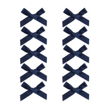 10pcs Kids Small Bowknot Hair Clip Solid Color-Navy Blue
