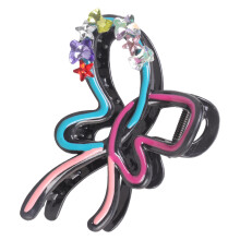Rhinestones Bows Hair Claw Clip Practical Plastic Barrettes for
