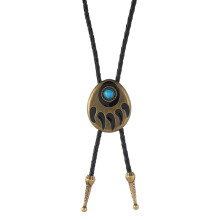 Elegant Turquoises Accent Necktie Adjustable Western-Bronze