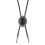 Adjustable Leather Bolo Tie With Black Stone Charm For-Silver 1
