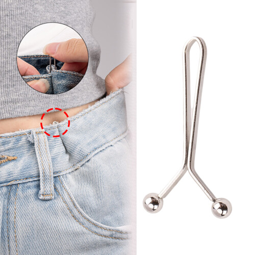 Adjustable Tighten Waist Button for Skirt Pants Jeans-silver 2