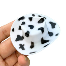 Western Theme Hair Barrettes Wedding Party-Black and white cow