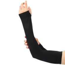 1pair Women Arm Sleeves Thin Skin-Black lengthened and