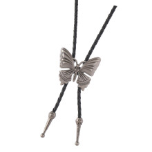 Western Bolo Tie with Alloy Butterfly Pendant Accents-Silver