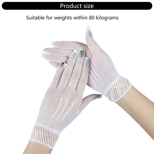 Fishnet Gloves Sunproof Short Gloves Soft Stretchy-Black 2